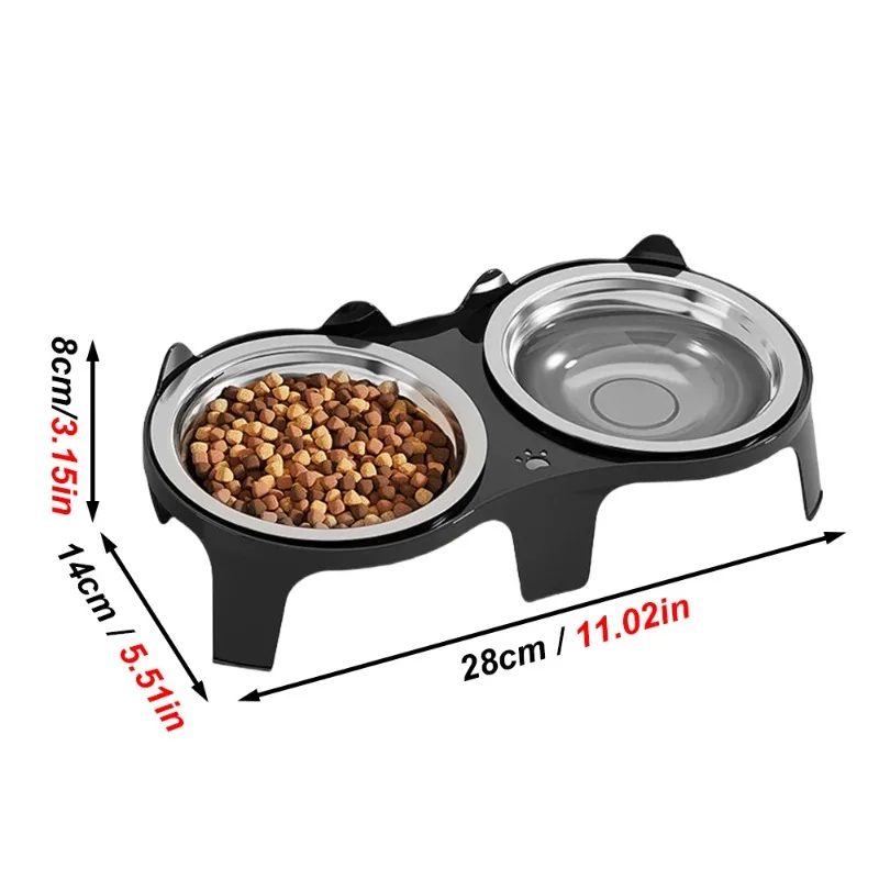 1PC Stainless Steel Cat Food & Water Bowl with Anti-Tip Design Large Capacity Easy-Eat Design for Pet Dog Cat  Feeding Food Bowl image 6
