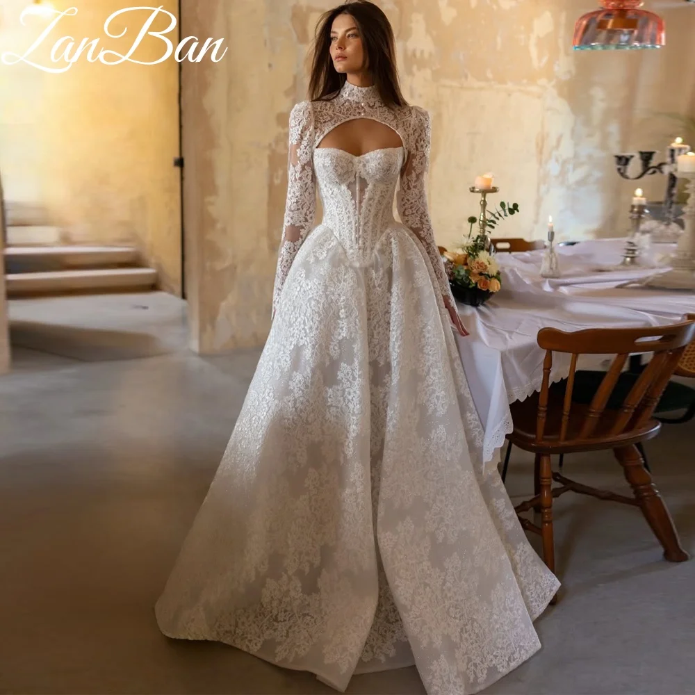 ZanBan Exquisites A-Linie-Hochzeitskleid 2026, Sweep-Zug, Prinzessin, Taille, Mantel, Falten, Brautkleid, Vestidos de Novia, individuell gestaltet