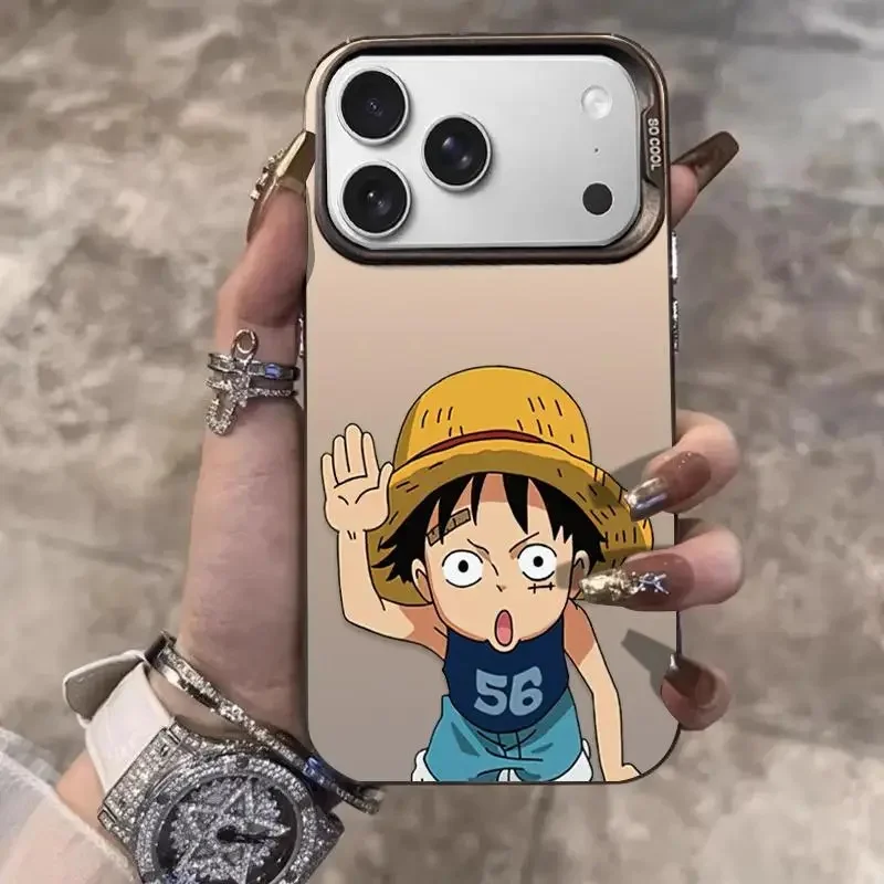 

Cute cartoon Anime O-One P-Piece Luffy shockproof Phone Case for iPhone 17Pro 11 12 13 14 15 16 17 Pro Max Plus Cover