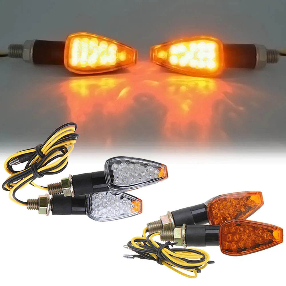 

12V Universal Motorcycle LED Turn Signals Indicator Lights Blinkers Flashers Amber Color Flashing Light Turn Signal Lamp Blinker