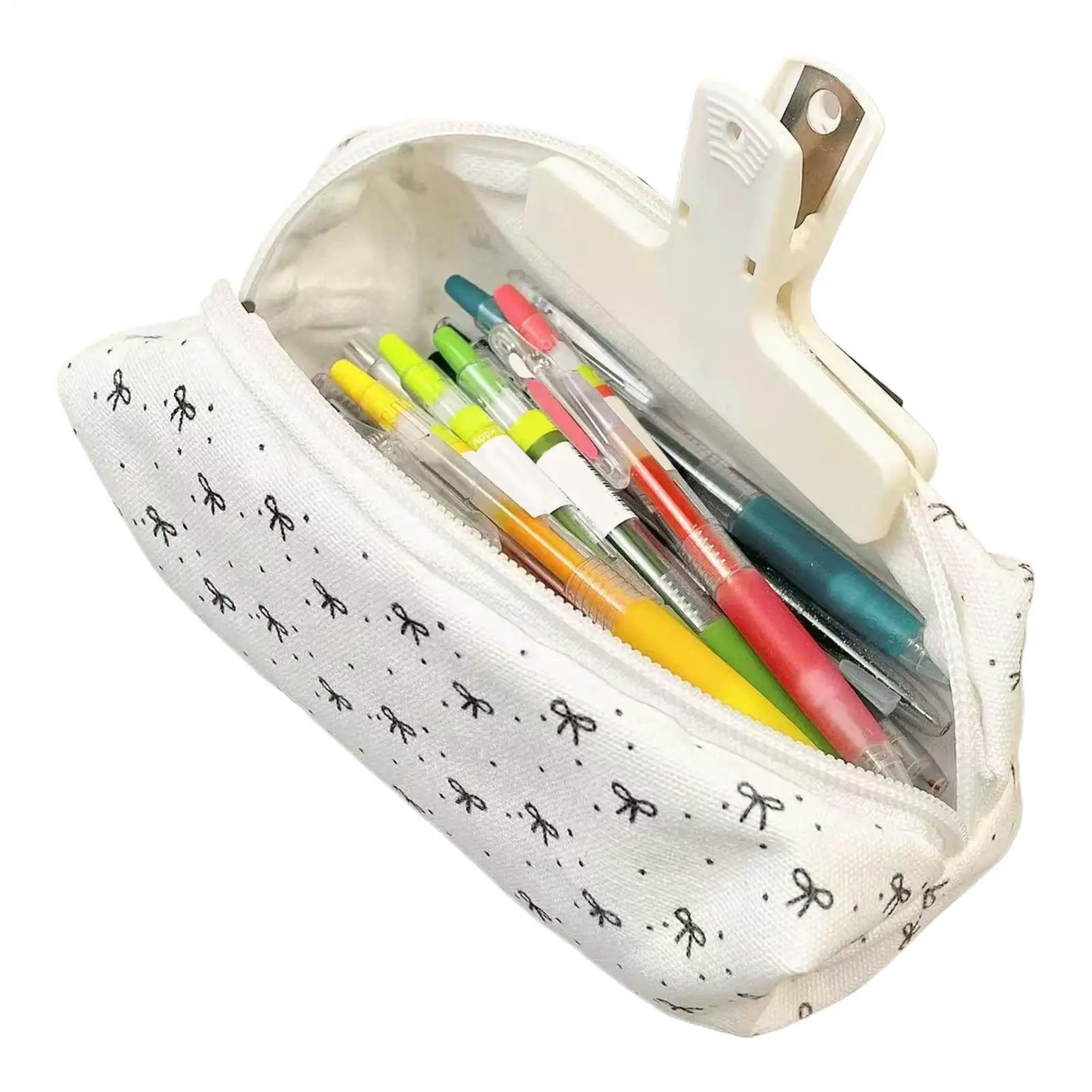Tragbare Stifttasche, kleines Federmäppchen, Schleifenmuster, Schreibwaren, ästhetische Boxen für Reisen, College, Basteln, Schule, Klassenzimmer, Kinder, Mädchen