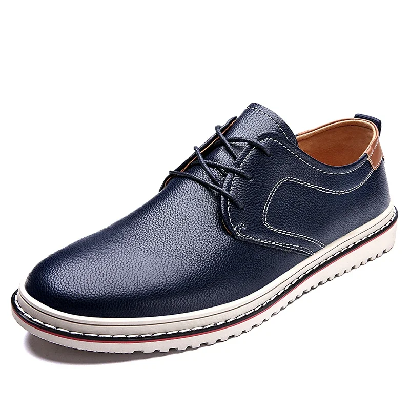 

Golden Sapling Casual Business Shoes for Men Flats Leather Footwear Leisure Derby Business Dress Formal Loafer Sneakers Blue