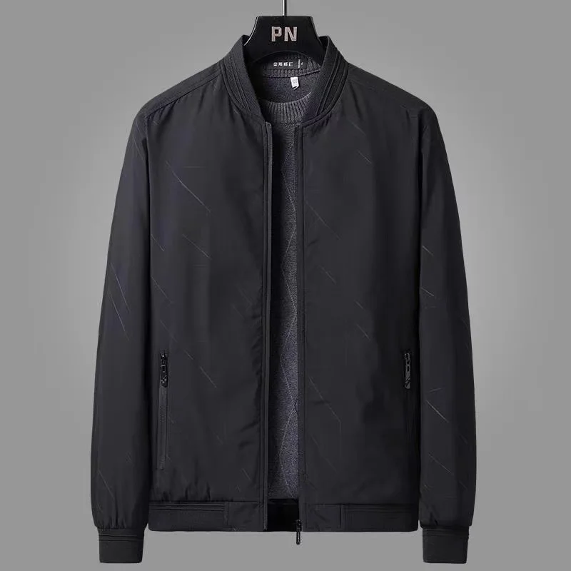 

Casual Baseball Collar Jaet for Middle-Aged And ly Men Autumn Oversize Top Polyester Fiber Long Sve Zipper Closure ...