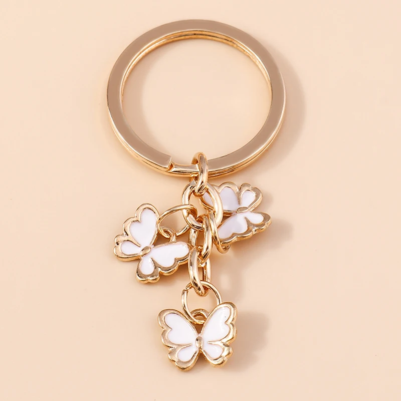 

Cute Enamel Butterfly Keychain Women Girls Key Ring Pendant for Handbag Decor DIY Key Holder Jewelry Gift