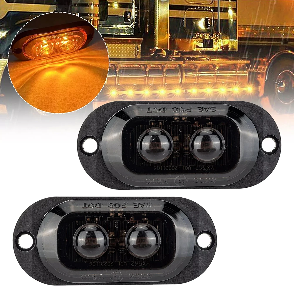 2pcs 2LED Side Marker Clearance Lights Waterproof For Boat Trailer Truck RV 2024 Hot Sale Brand New And High Quality