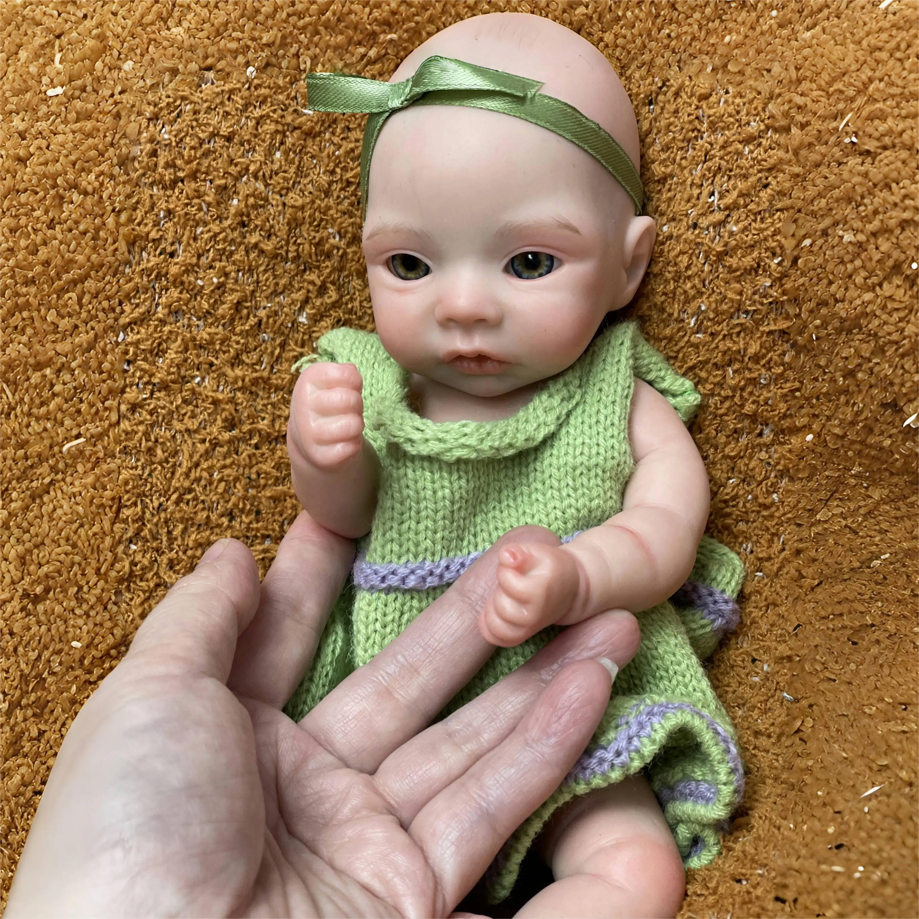 25CM Angel Girl Silicone Bebe Reborn Doll Handmade Painted Full Body Soft Silicone Newborn Baby Doll With Adorable Dress For Kid