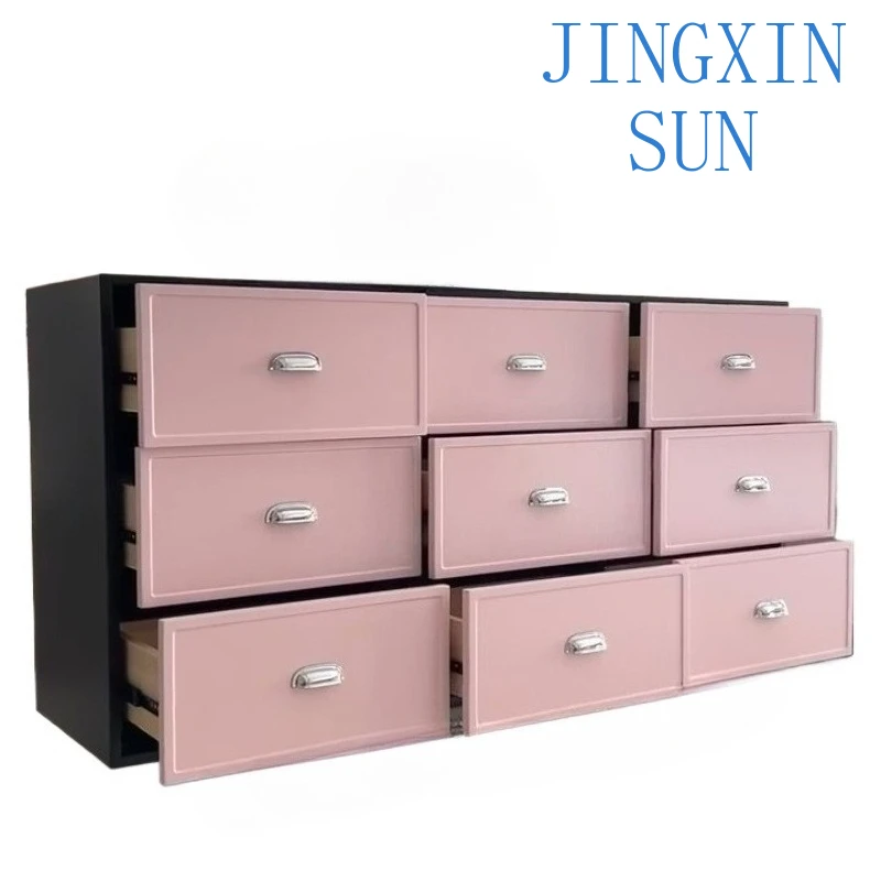 Solid wood retro living room drawer cabinet Storage locker Dresser drawer type storage cabinets display showcase home furniture