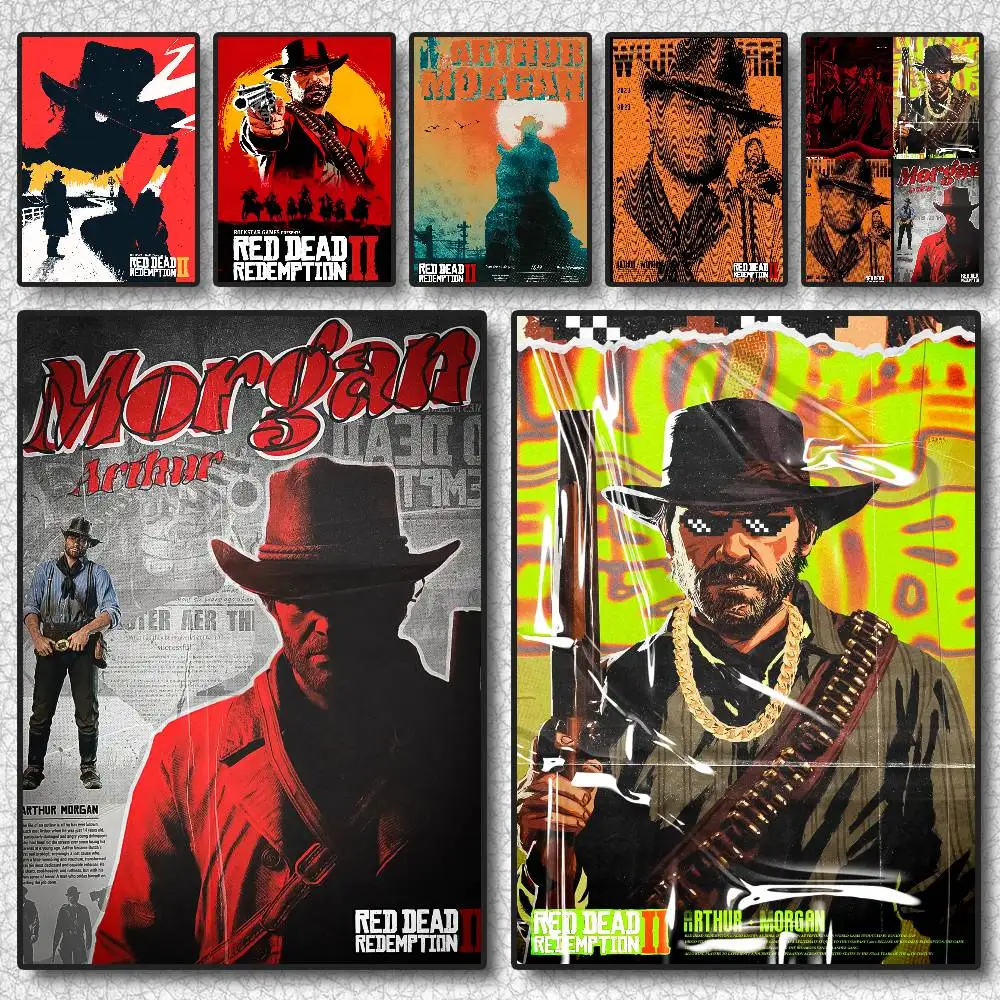 ملصق R-Red Dead R-RedempTION 2 ملصق ذاتي اللصق مناسب لأي سطح جدار مقاوم للماء ومقاوم للرطوبة