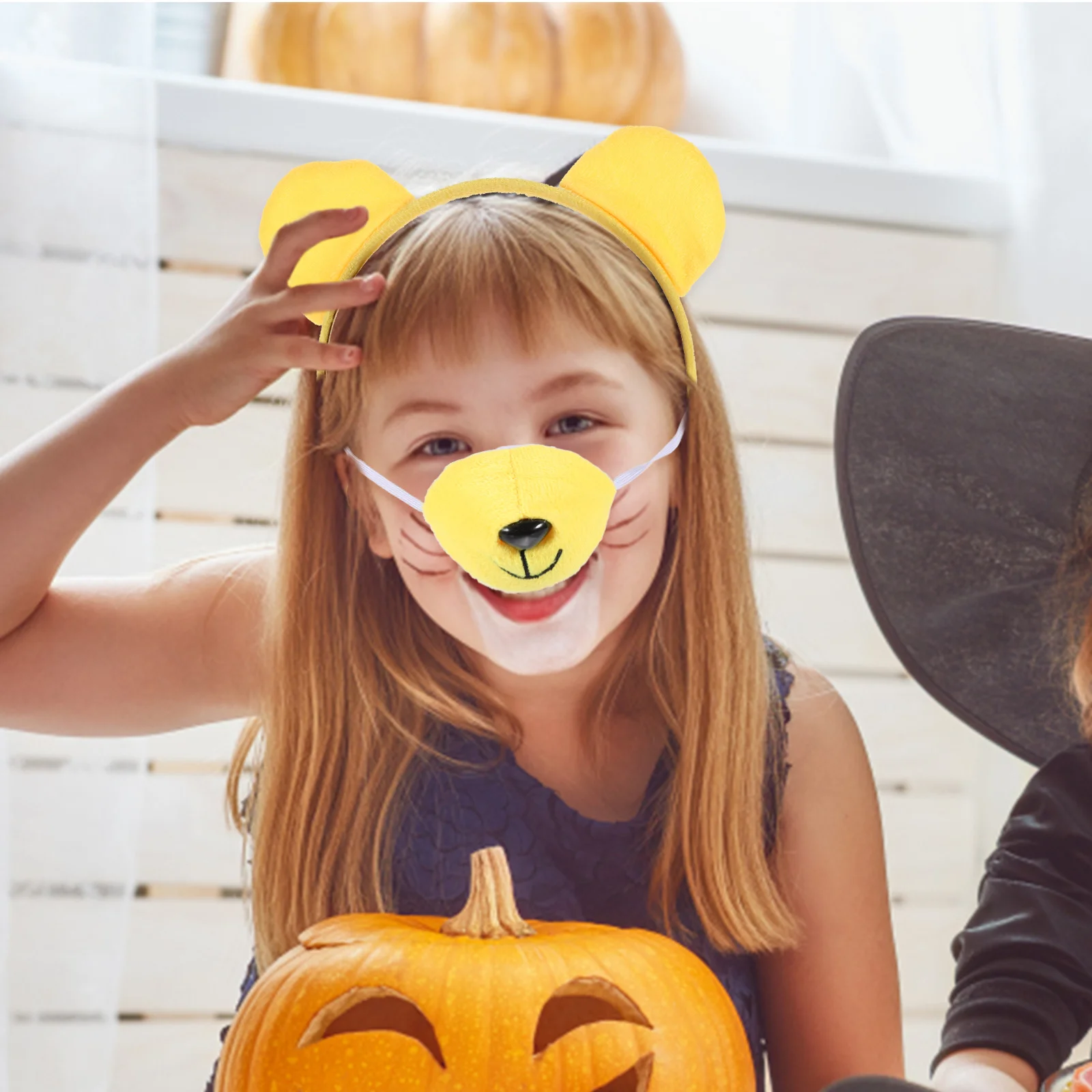 1 Juego de diadema de mapache para niños, diseño único, accesorio ligero para disfraz de Halloween, Kit de Cosplay de cola de mapache y nariz