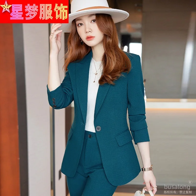 

2023 Spring and Autumn Long Sleeve Ol Business Wear Women's Suits Suit Pants Business Formal Wear Graceful Fashionable Set Overa