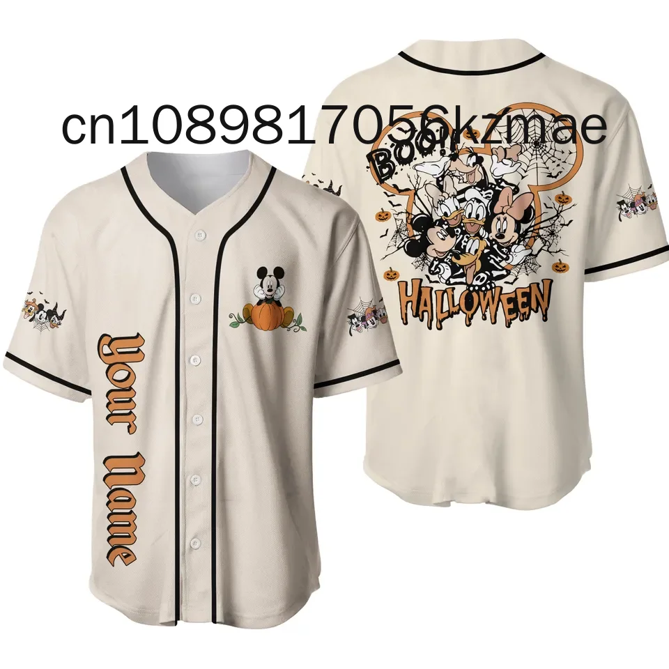 2024 New Disney Halloween Baseball Jersey Custom Streetwear Fashion Summer Men\'s And Women\'s Short Sleeve Baseball shirt