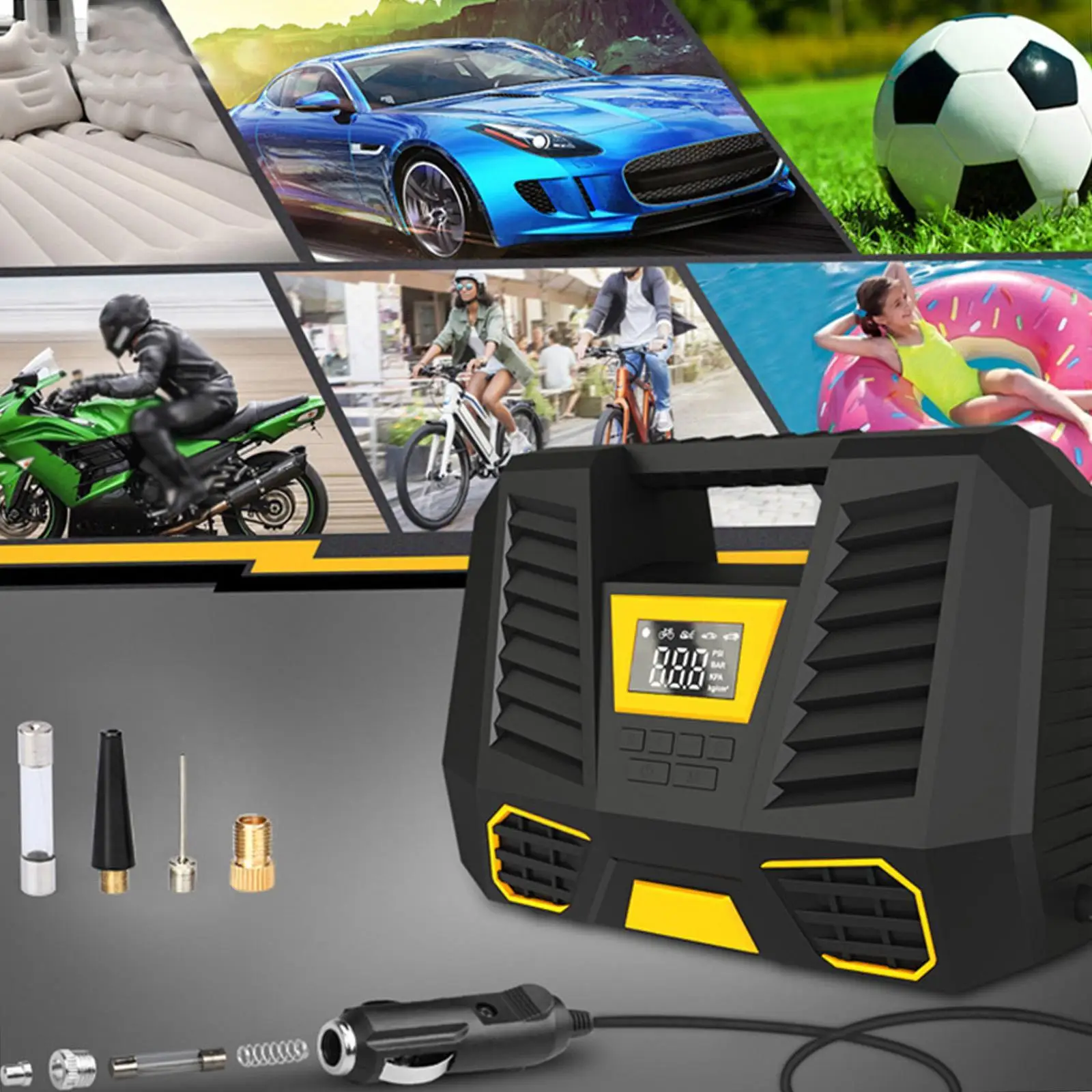 

Portable Air Compressor 15V Tire Inflator for Car Motorcycle