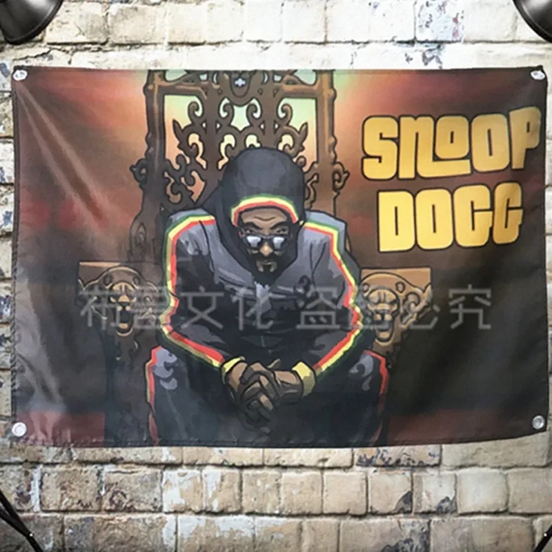 "snoopdogg" Rock Band Poster Cloth Flag Banner Hanging Pictures Music Festival Musical Instrument Store Decor