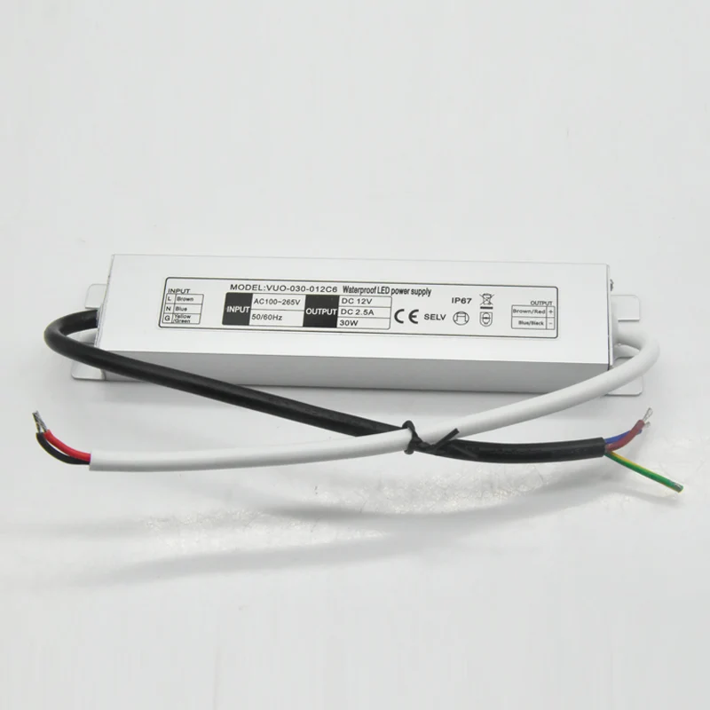 سليم LED سائق التيار المتناوب إلى تيار مستمر 12 فولت 24 فولت امدادات الطاقة IP67 محول الإضاءة مقاوم للماء للمنزل حديقة قطاع الضوء