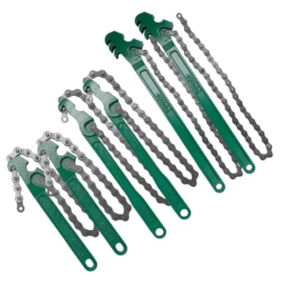 

6 Pcs Large Reversible Chain 12 Inch 16 Inch 9 Inch Adjustable Heavy Duty Chain Wrenches Oil Filter Wrench Sturdy Carbon Steel