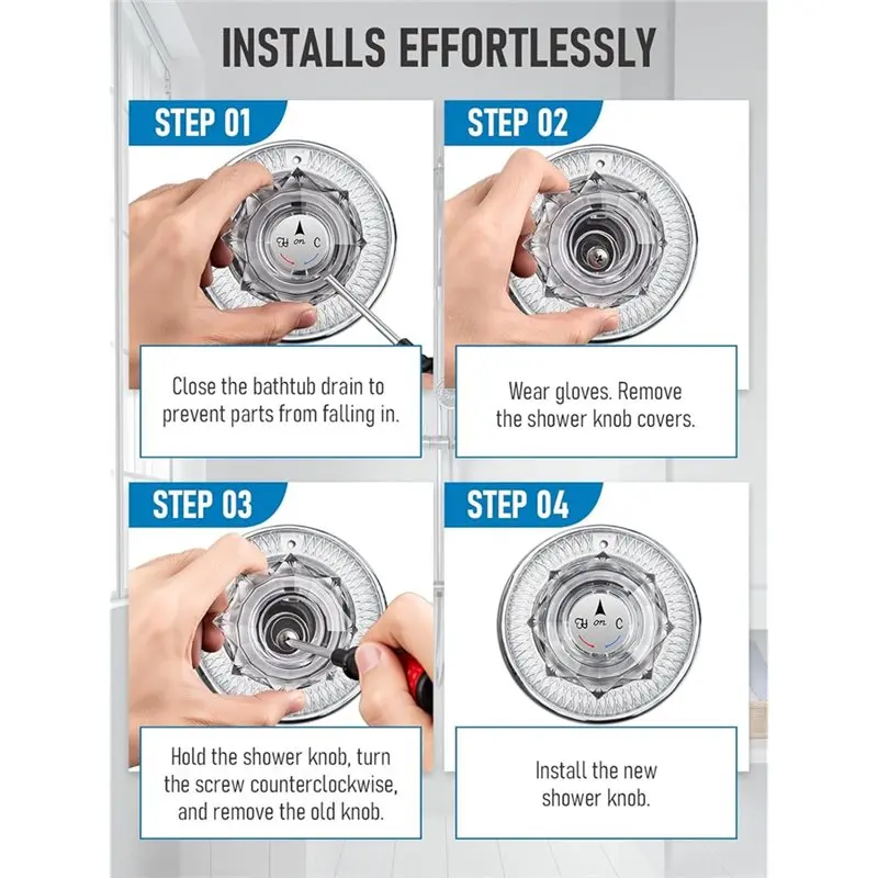 AT43-لـ Delta لاستبدال مقبض الدش RP2391-مقبض أكريليك شفاف مع فتحة أوفست-لجمع كرة RP212 #5