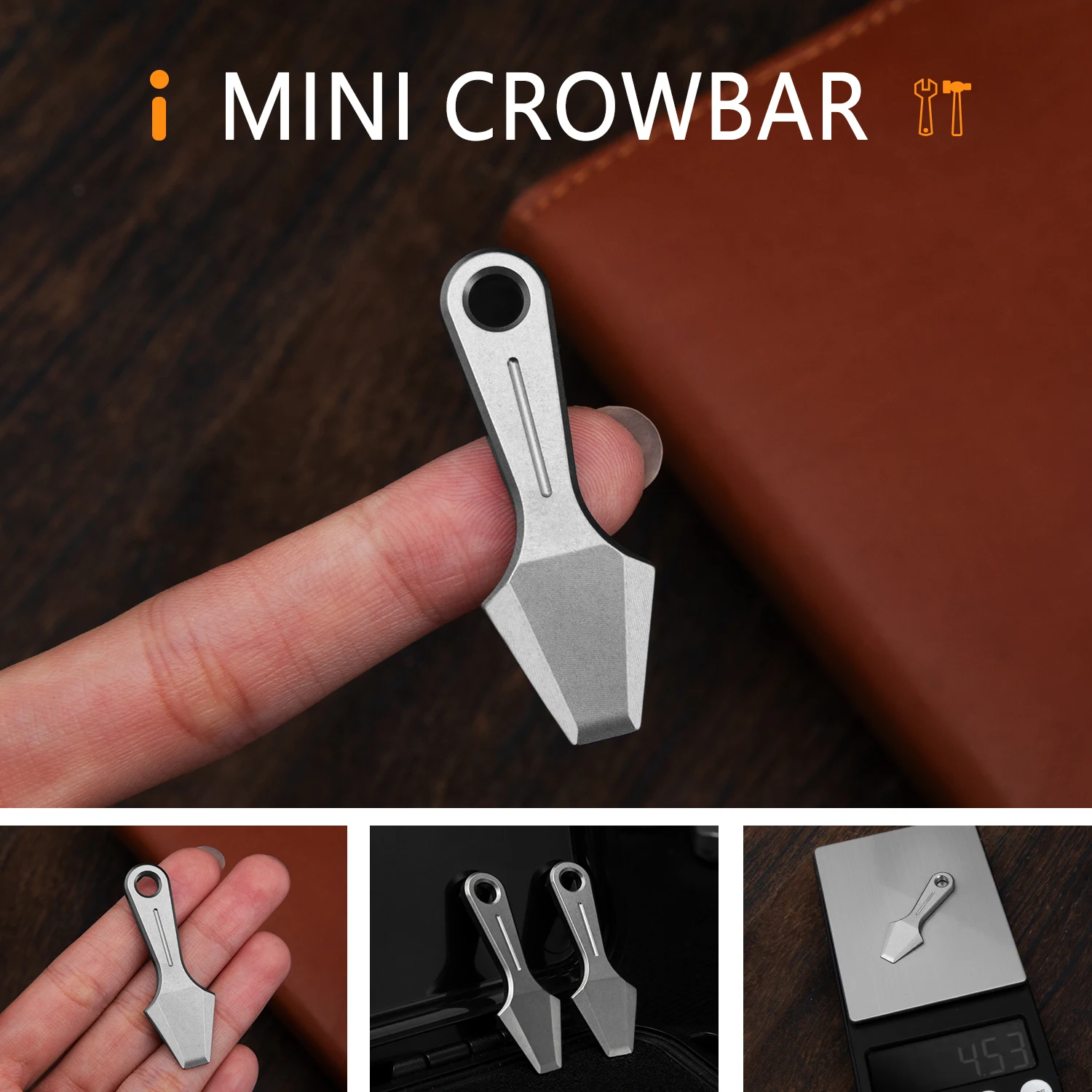 Mini Ultra Light Titanium Alloy Pry Bar EDC Tool Outdoor Small Tools Key Chain Functional Pendant Unpacking Bottle Opener