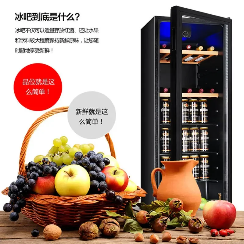 Barra de hielo, transparente, puerta única, frigorífico, hogar, pequeño, frigorífico, comercial, oficina