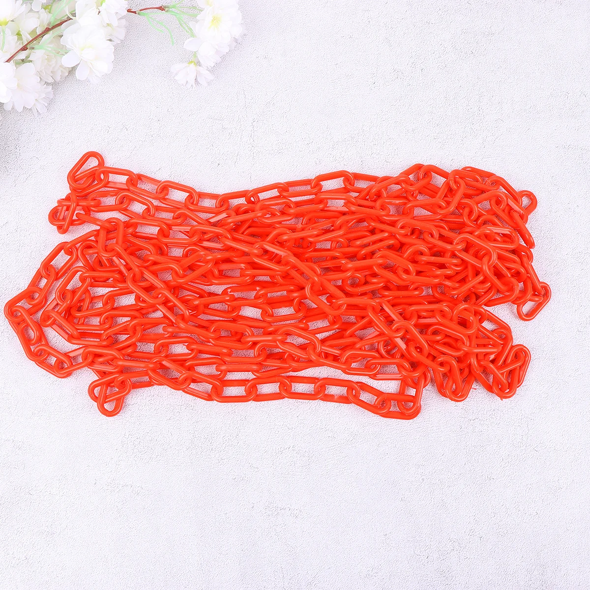 1 Rolo de Corrente Plástica Vermelha de 6M, Resistente a Raios UV, Leve e de Alta Visibilidade para Controle de Multidões