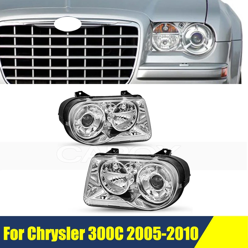 1 Pair Halogen Front Bumper Headlight For Chrysler 300C 2005 - 2010 Headlamp Head Light Head Lamp