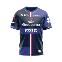 GROUPAMA-FDJ 2024 Cycling Jersey T-shirt Outdoor Sports Competition Men Clothing Summer Women Short Sleeve Tops