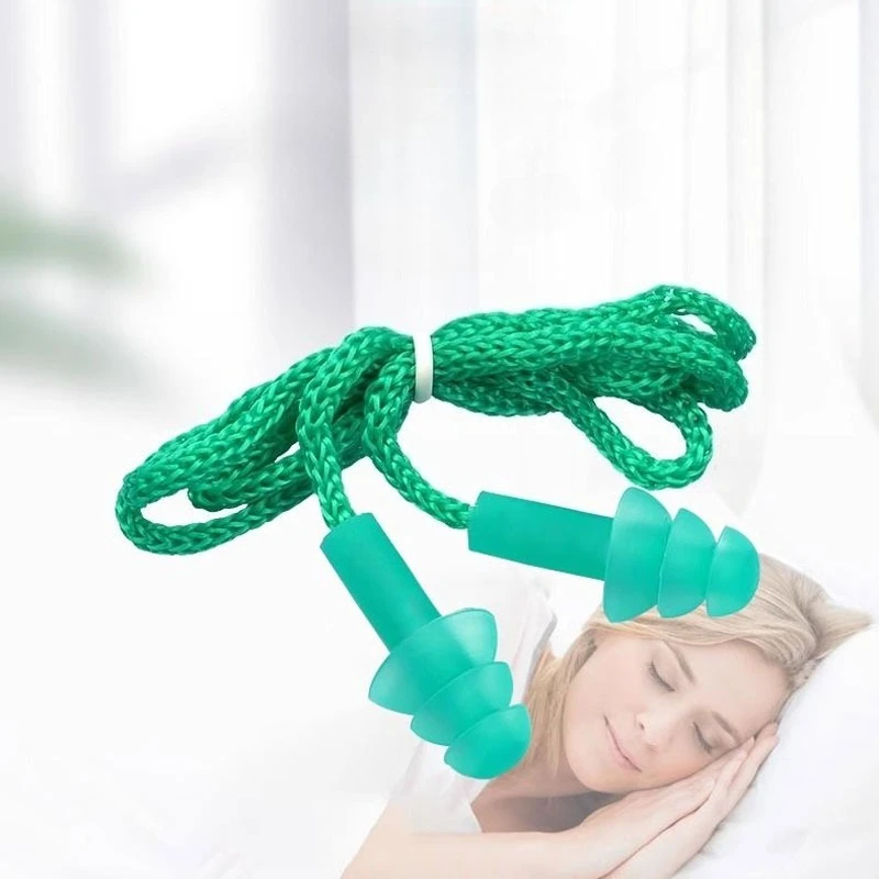 

5 Pair Home Soundproof Earplugs with Wires Waterproof Earplugs for Swimming Studying and Sleeping Noise-proof Washable Ear Plugs