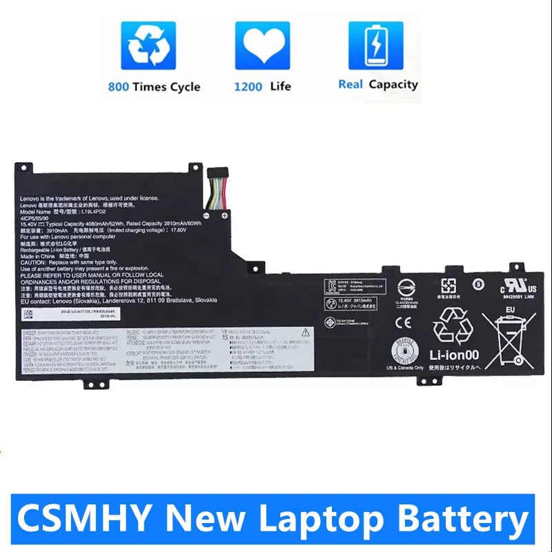 CSMHY New L19L4PD2 Battery For Lenovo Yoga S740 14 S740-14IIL-81RT IdeaPad S740-14IIL  L19M4PD2 5B10U97772 5B10W67424