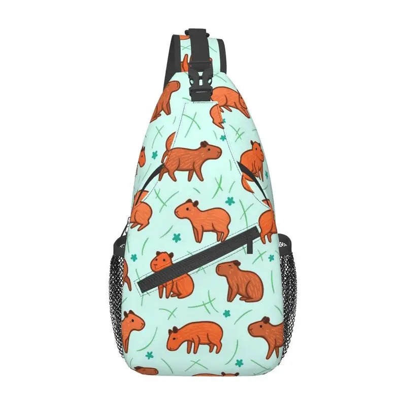 

Kawaii Capybara Pattern Sling Chest Bag Custom Animal Lover Crossbody Shoulder Backpack for Men Cycling Camping Daypack