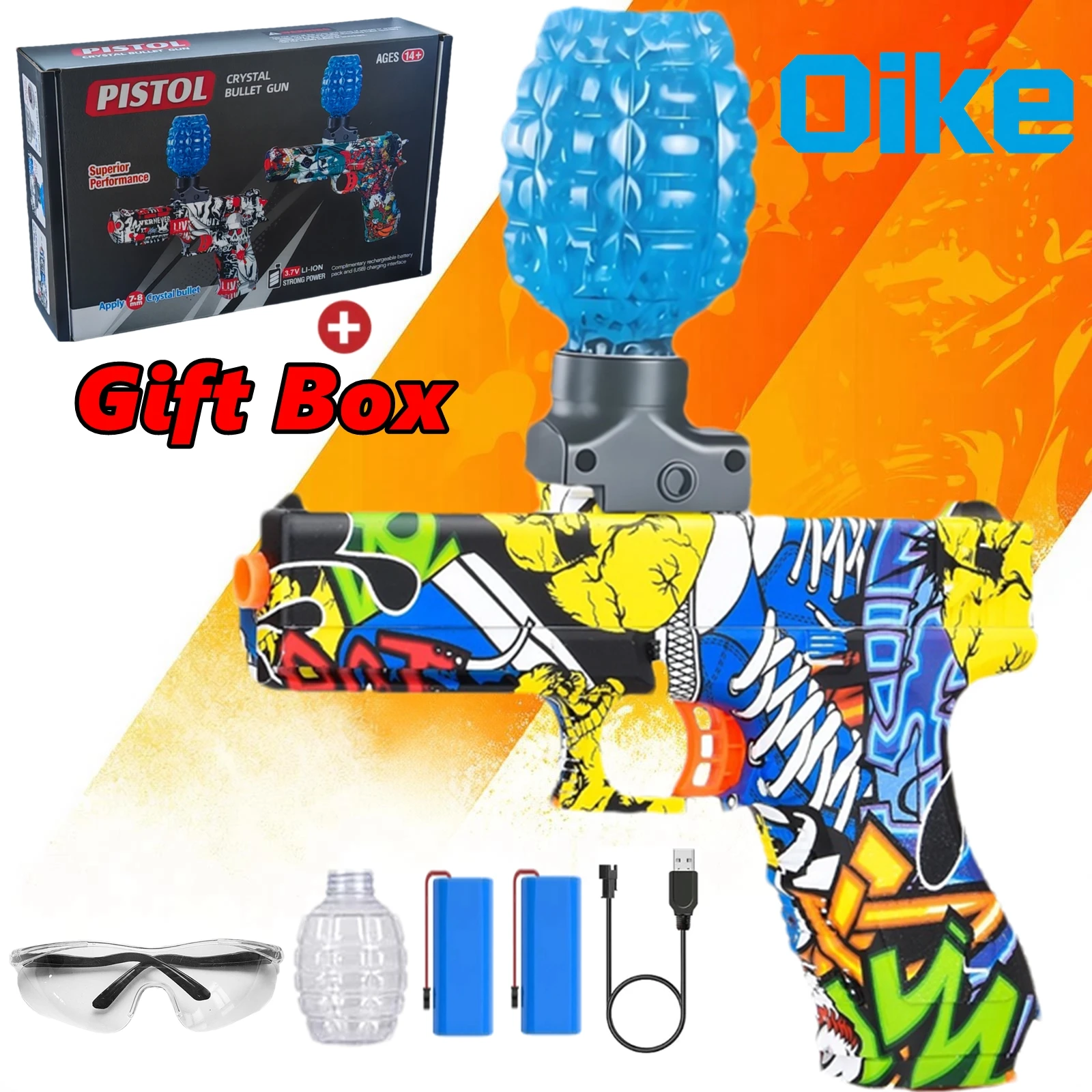 

Электрический пистолет-бластер для игры в гель-шары, автоматический, высокоскоростной, для уличных игр, подарок для детей и взрослых (пули в комплект не входят)