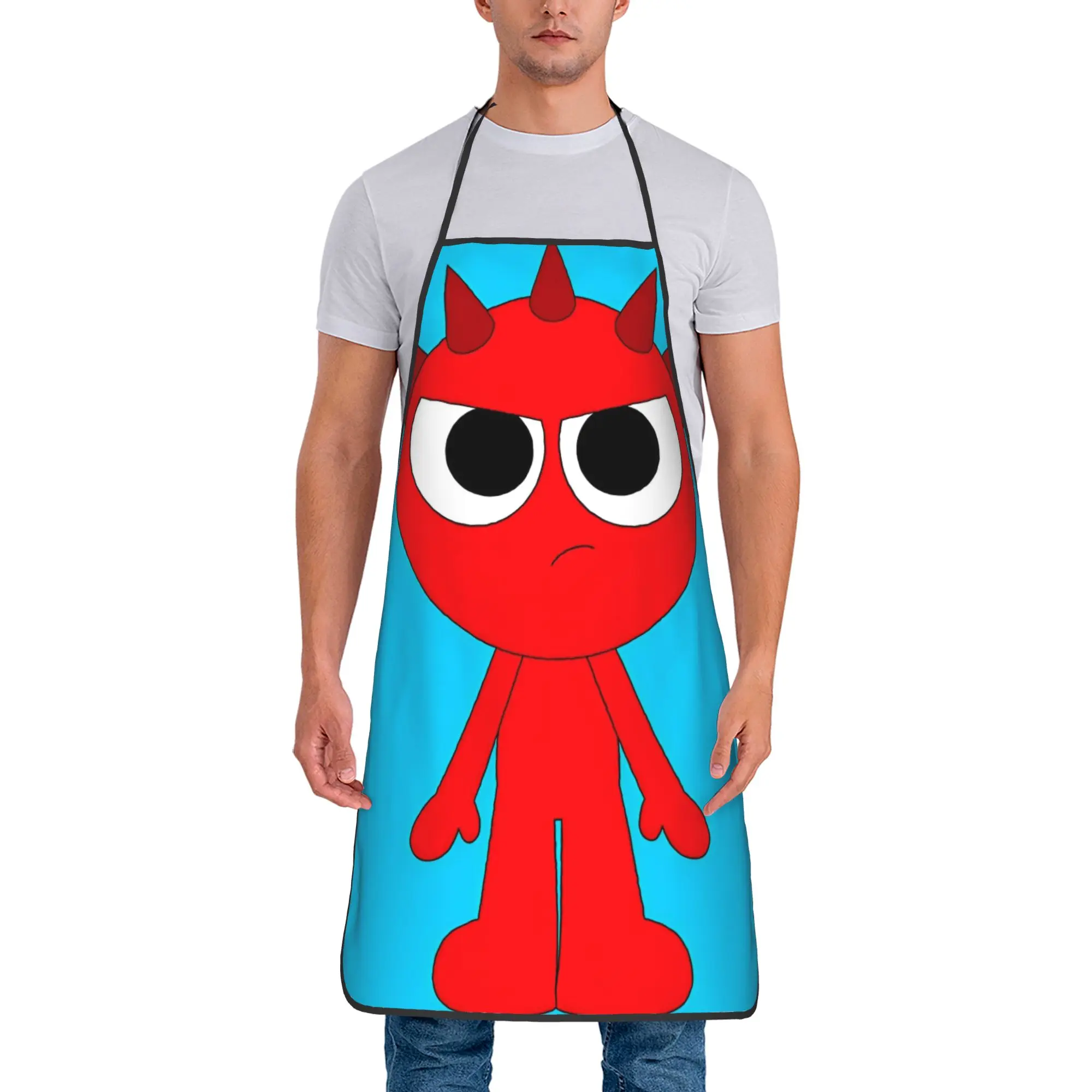 

Фартук S-Sprunki для игр, модный, для уборки, кухонный, для барбекю, для маникюра, без карманов