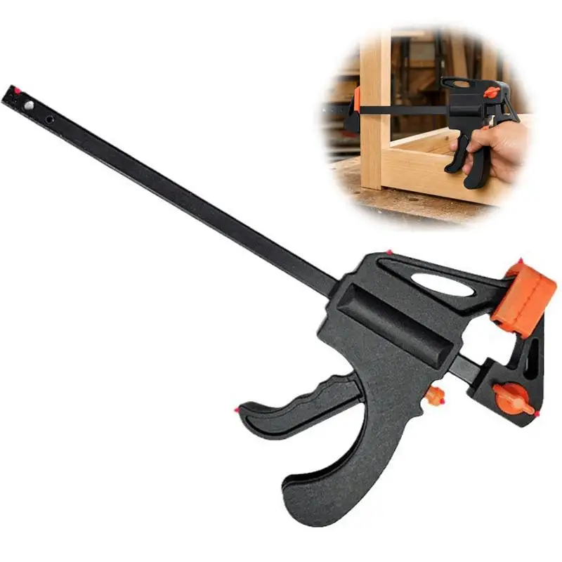 Quick Release F Clamp Woodworking Bar Clamp Single Handed Grip Clamp Spreader Nylon Wood Fixing Tool for DIY Carpentry Craft