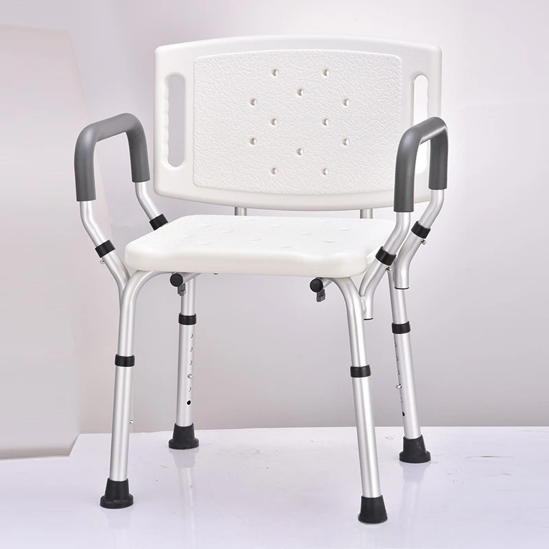 

Reinforced Aluminum Alloy Shower Chair High-Hardness Bathroom Stool for Elderly Adjustable Drain Seat for Pregnant Use
