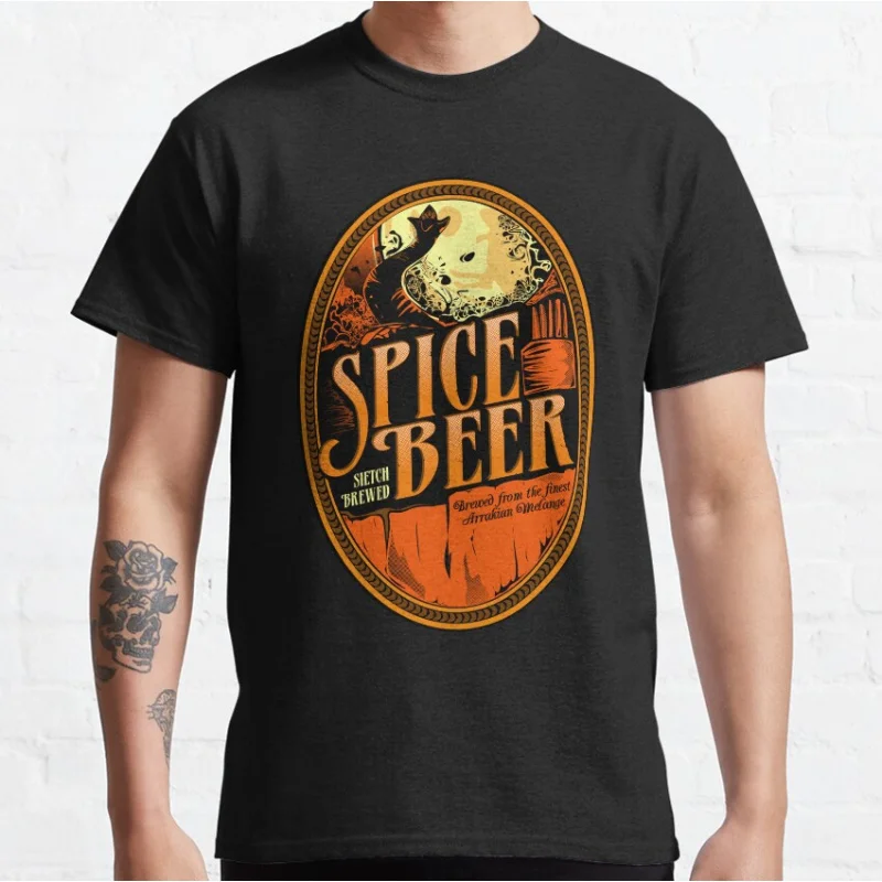 

Spice Beer Label Dunes of Arrakis Dune worm Sandworm sic fi Gift t shirt Large size Tops S-6XL 100% cotton printed mens Clothes