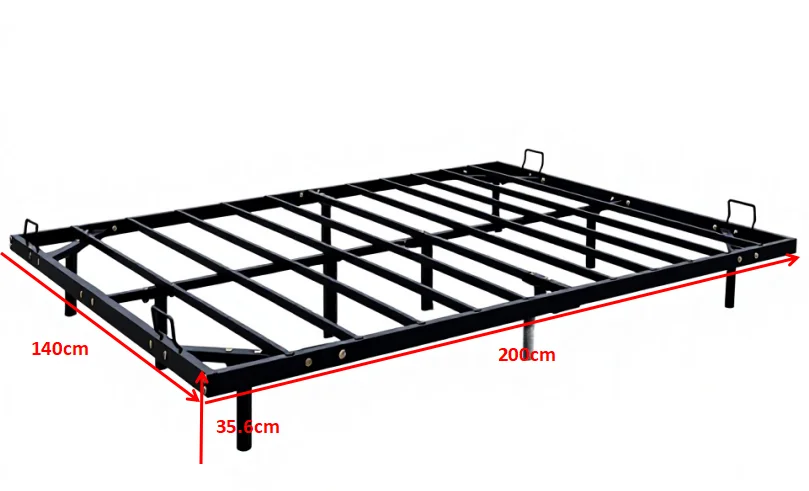 Base de Cama Doble Moderna de Metal con Soporte de Láminas de Acero, Fácil de Montar, ¡Promoción de Ventas!