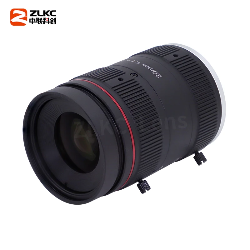 Camera Lens 20mm Focal CCTV Lens 12MP High Resolution  1.1" F1.4 C-Mount with IR Correction for Intelligent Traffic Surveillance