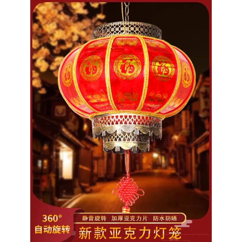 Walking Horse Lantern Balcony, Red Lantern Villa Entrance Pendant, Spring Festival Outdoor Rotating Horse Lantern Pendant