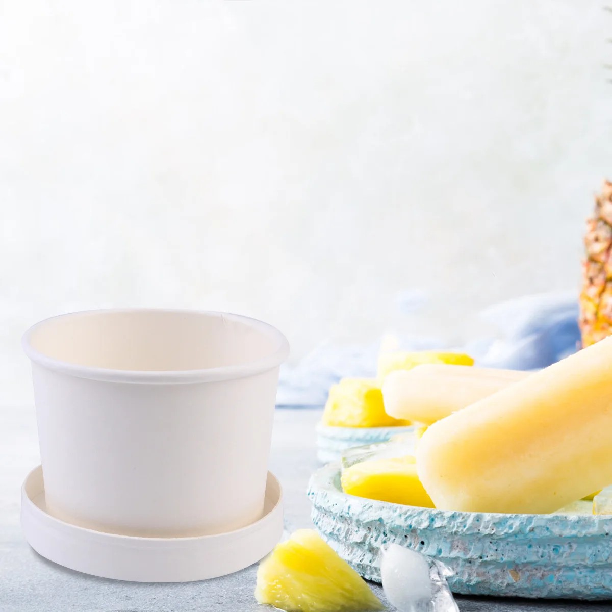 

25Sets Ice Cream Holder Paper Material Dessert Box with Cover Protects from Dirt Easy Carry Lightweight for Party Festival