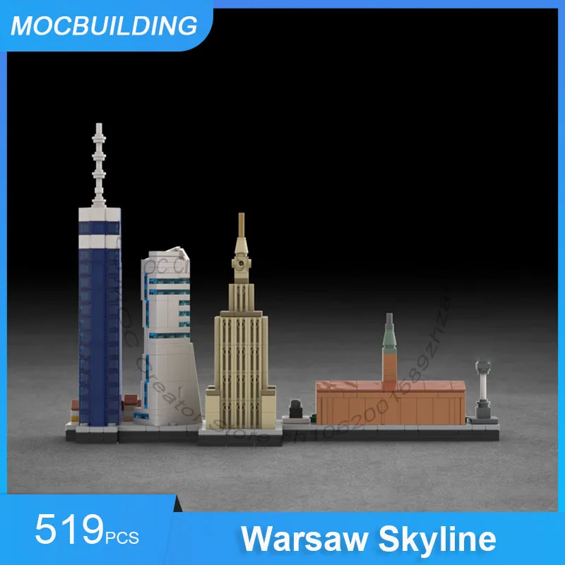 MOC Building Blocks Warsaw Skyline Model Architecture Display DIY Assemble Bricks City Collection Educational Toys Gifts 812PCS