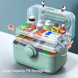 Large Capacity Family Medicine Organizer Storage Portable Home First Aid Kit Medicine Box Container Family Emergency Kit Case