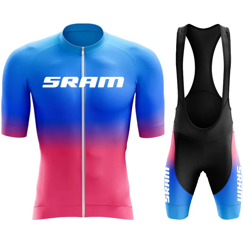 

Cycling Clothing Man Laser Cut Men 2025 Men's Uniform SRAM Costume Bike Bib Shorts Biking Clothes Mtb Mountain Sleeve Sports Set