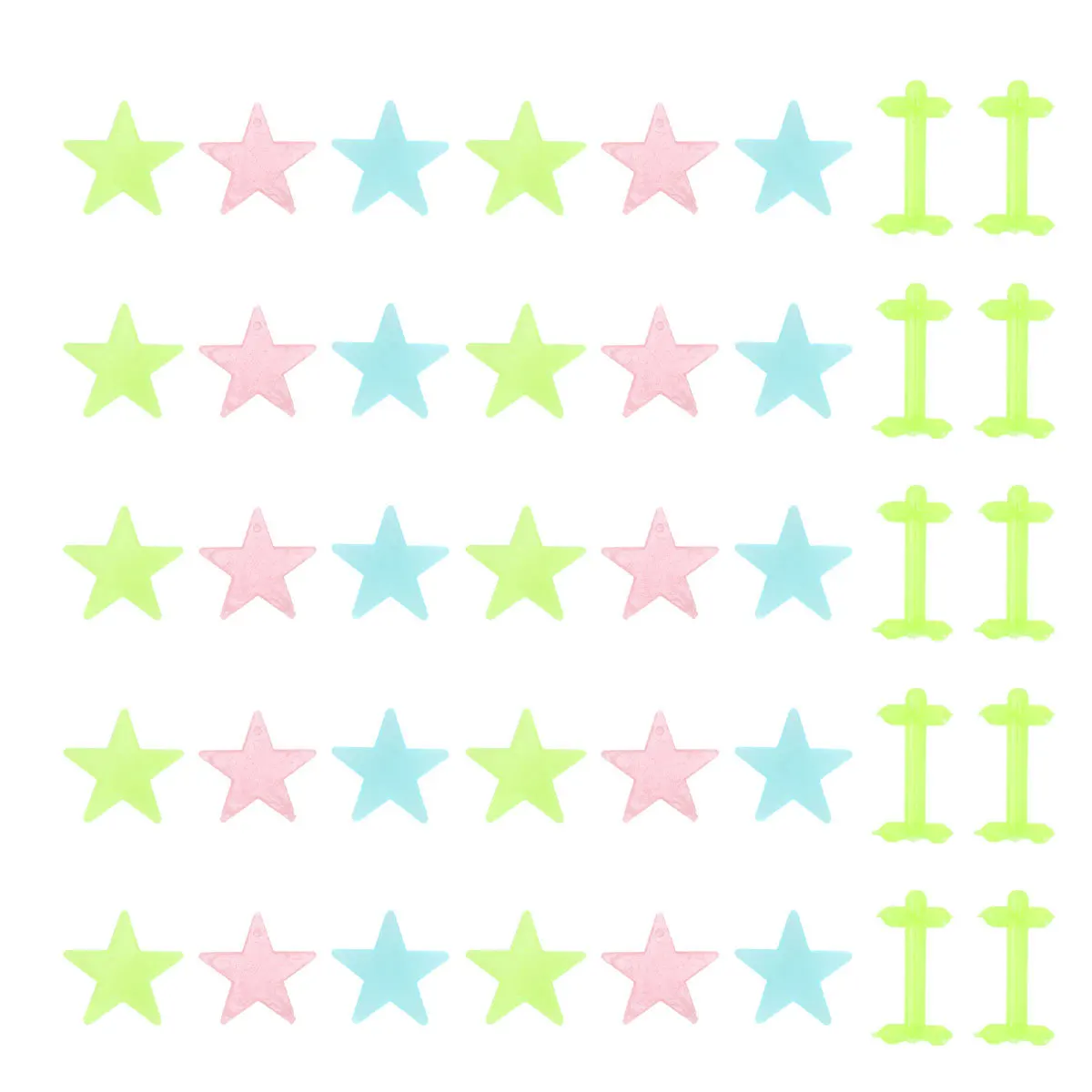 

100Pcs Glow in The Dark Stars Luminous Fluorescent Wall Stickers Acrylic 3D Decals Bedroom Ceiling Home Decor Removable No