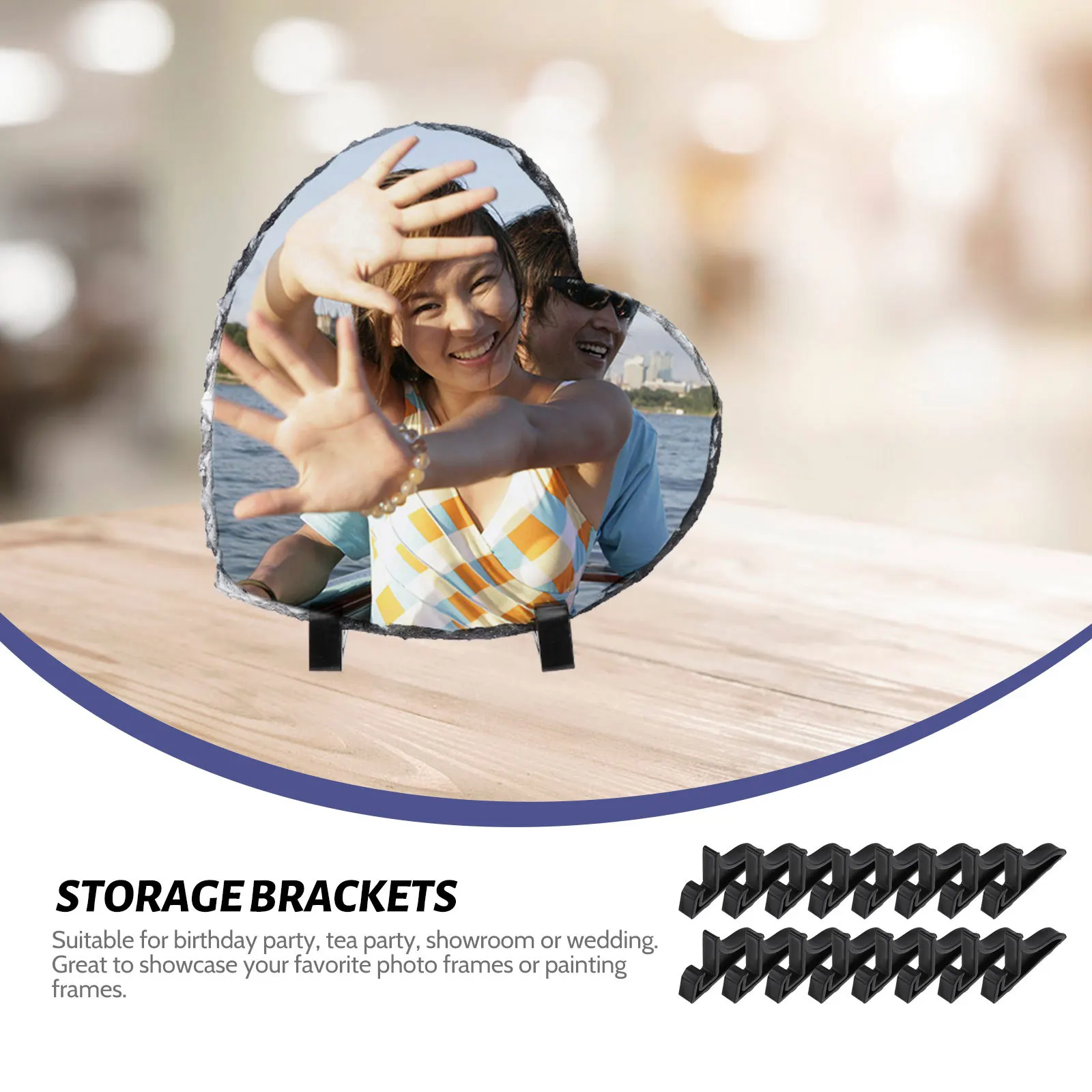 

16pcs Stone Picture Frame Stand Mini Display Easel For Photo Painting Art Tray Stable Holder Rack Pp Waterproof