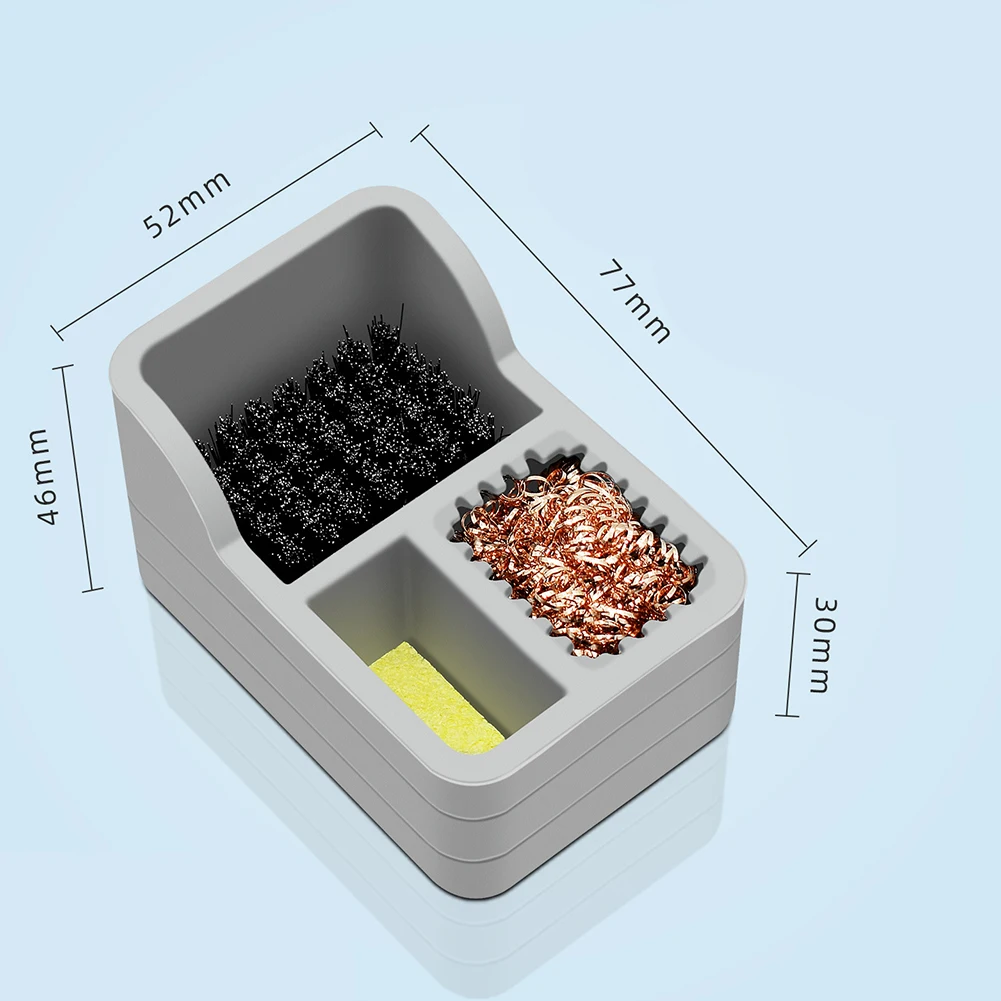 

3-in-1 Soldering Iron Tip Cleaner with Wire Brush Copper Scrubber and Sponge for Efficient Oxidation Prevention