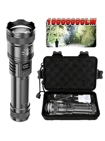 2000LM Ultra Bright P50 LED Flashlight Tactical EDC Emergency Spotlight Telescopic ZoomHandheld Torch  w/ 14500/18650 Battery