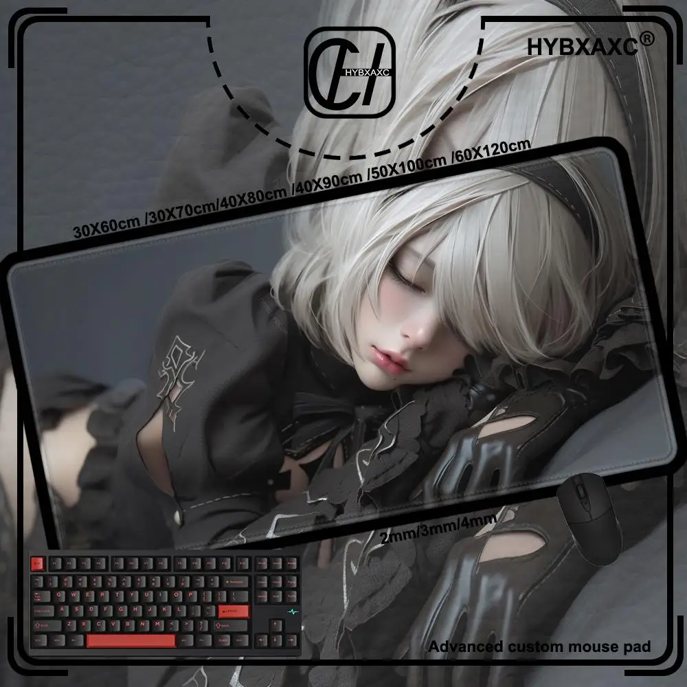 لوحة ماوس ذات شعر قصير أنيمي فتاة موضوع قاعدة مطاطية لوحة ماوس ألعاب كبيرة للكمبيوتر المحمول حصيرة لوحة المفاتيح ملحقات الحصير ديكور المكتب