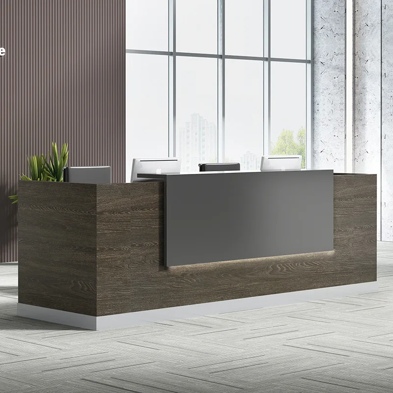 &Modern Style Office Furniture Lacquered Reception Desk Suitable for Office Building or Hotel Reception Areas