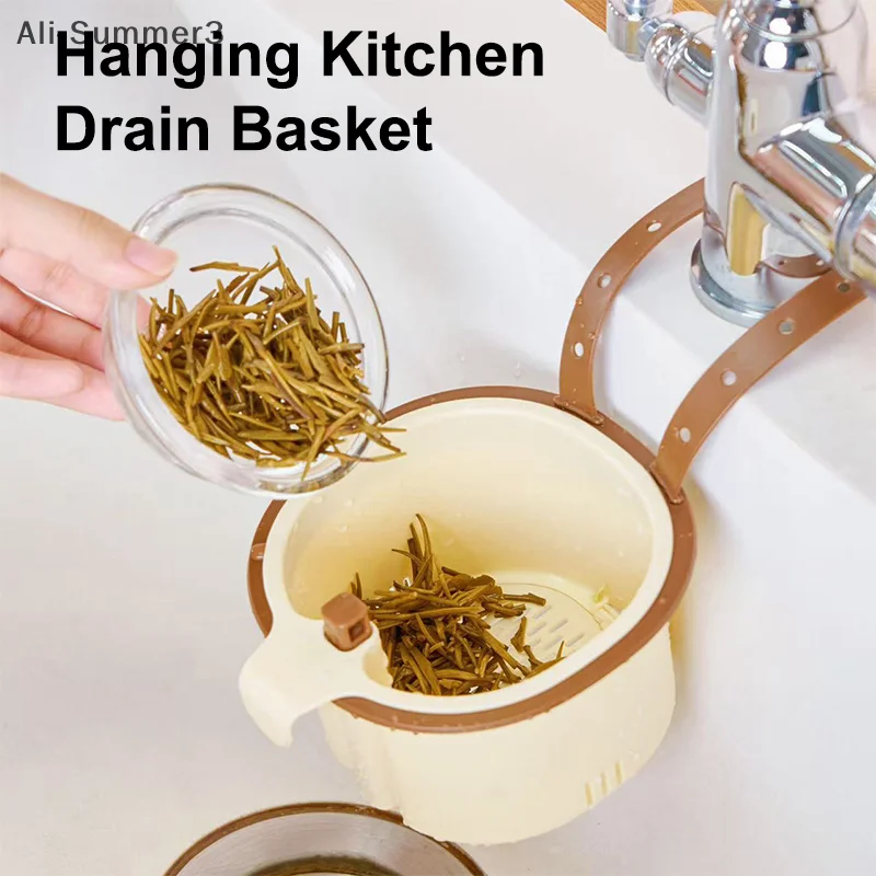 

Hanging Kitchen Drain Basket, Household Kitchen Sink Drain Basket For Separating Food Scraps, Tea Leaves, And Kitchen Waste.