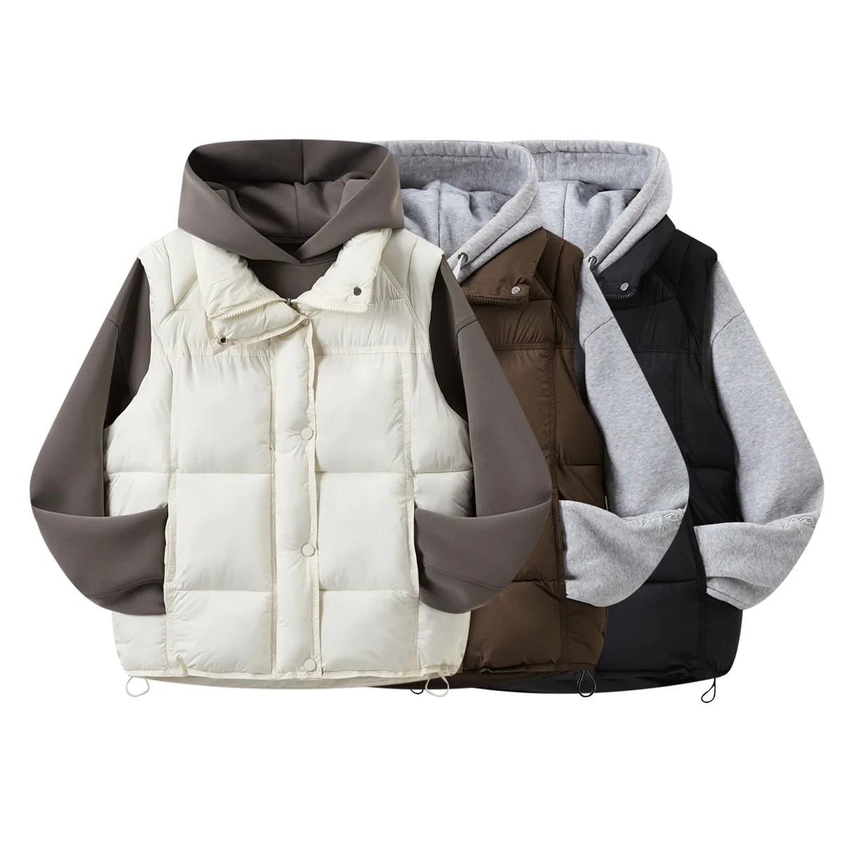 

Loose, fashionable, versatile stand up collar cotton vest for autumn and winter, stylish outerwear with a vest