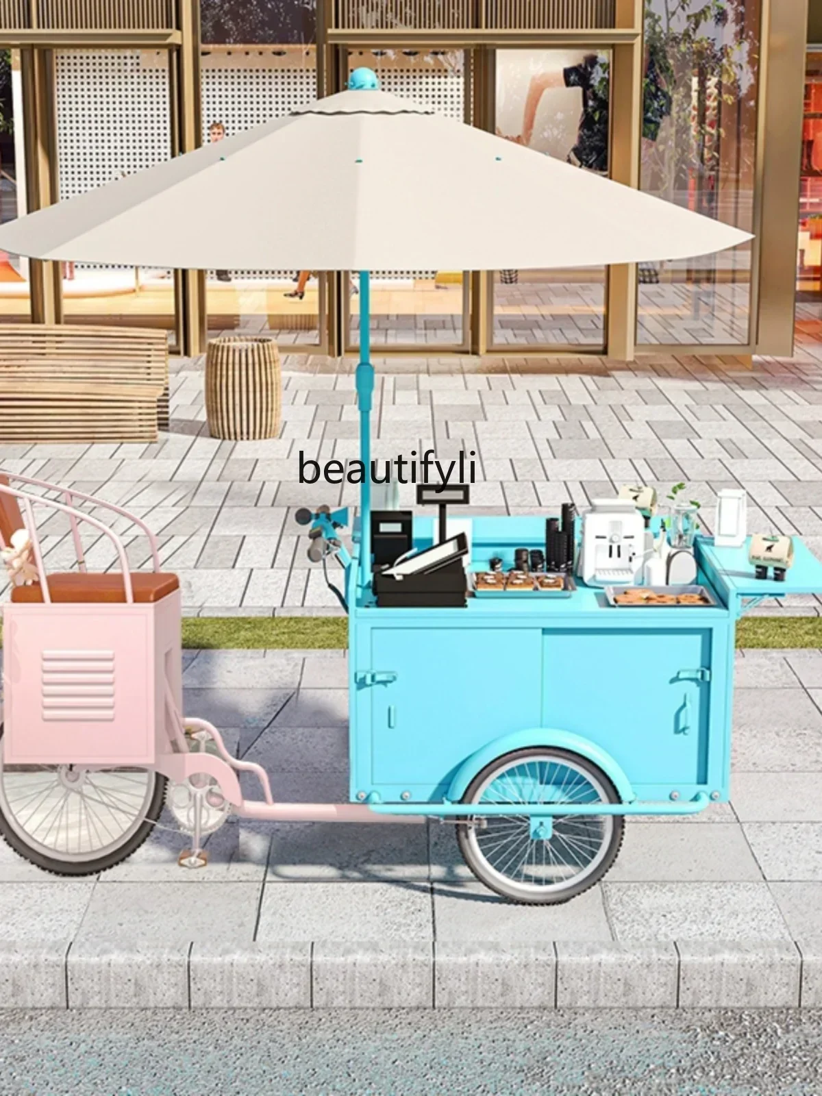 

smt14 New Arrivals Stall snack cart Electric three-wheeled multi-functional food truck BBQ night market mobile trolley Y S 14