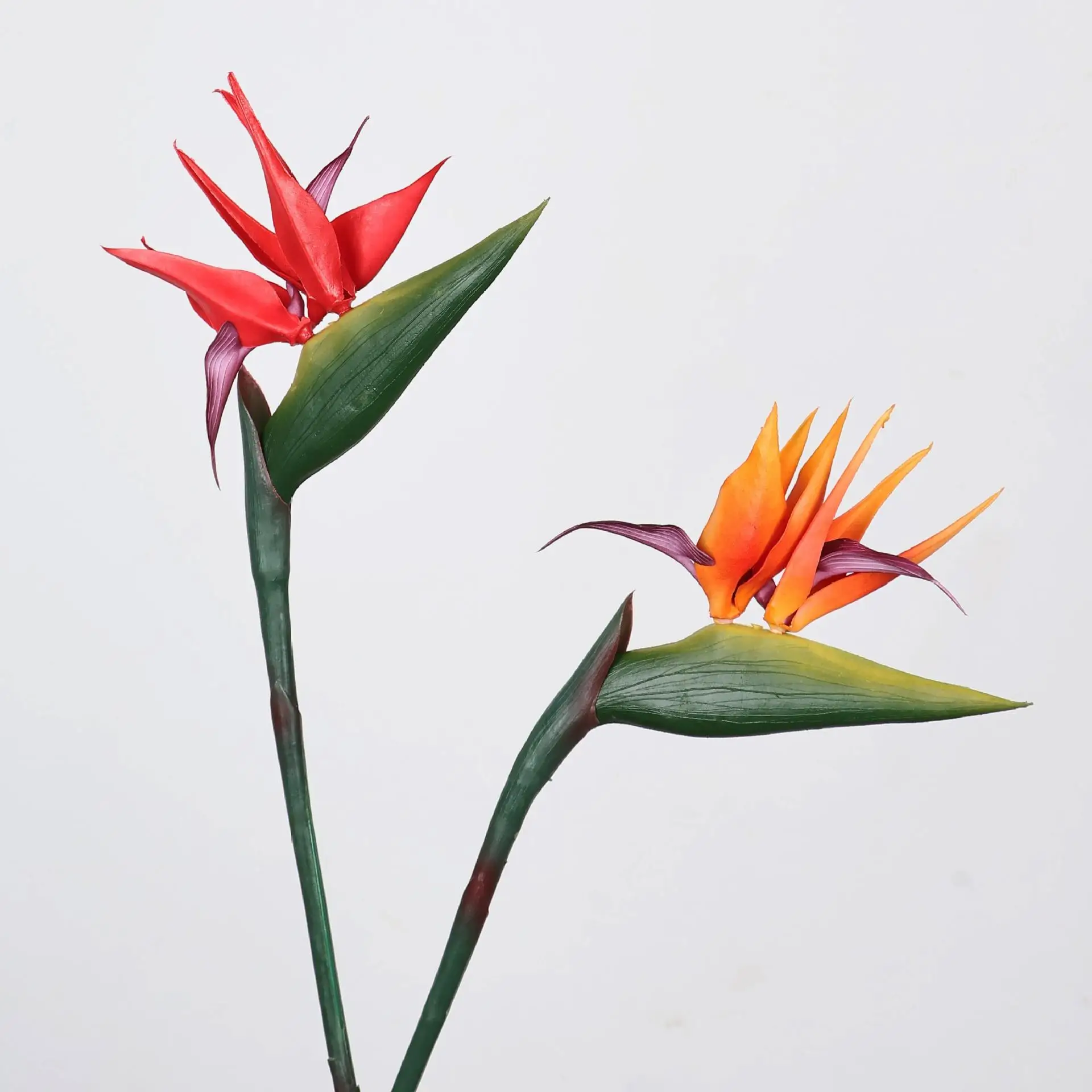 33 Inch Artificial Bird Of Paradise Plant Single Stem Faux Tropical Flower For Home Decoration And Floral Arrangement